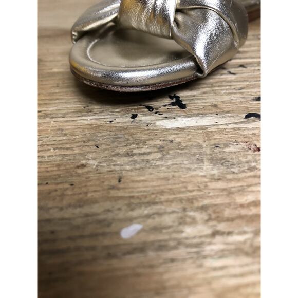 Veronica Beard Sandals 7M Gold Salton Knot Slide Shoes Slip Ons Flats - Picture 10 of 11